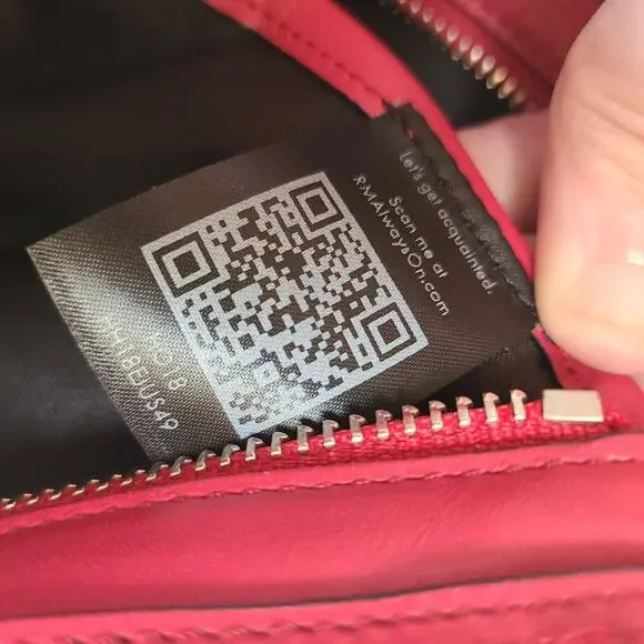 Rebecca Minkoff Purse Micro Bedford Zip Satchel Scarlet Red Crossbody Bag Tote - Picture 6 of 8